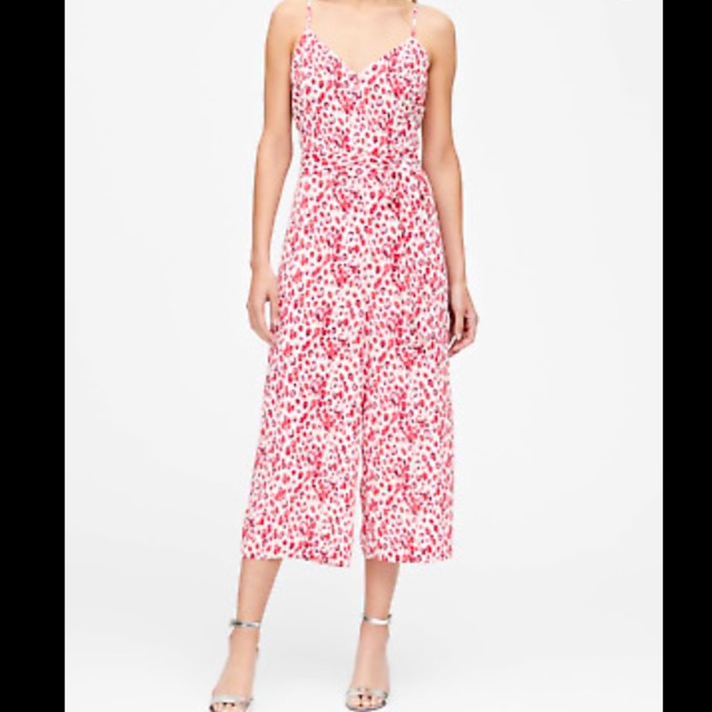 Banana Republic Leopard Wide Leg Jumpsuit 8 NWT